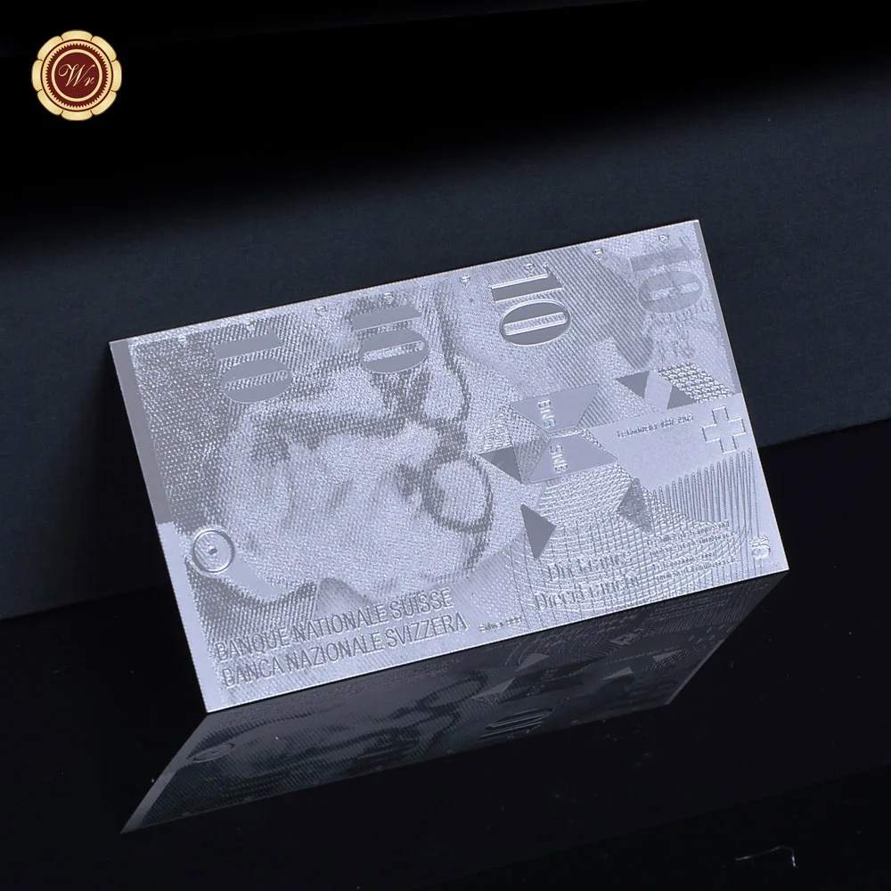 

2015 Hot New Metal Silver Plated Banknote Fancy Switzerland Banknote 10 Switzerland Polymer Banknotes