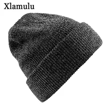 Xlamulu, новинка, модные женские шапки бини, мужские вязаные шапки, зимние шапки для женщин, шапка бини, женская вязаная шапка, шапки