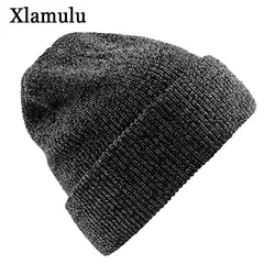 Xlamulu новые модные женские туфли Skullies шапочки для мужчин Зимние трикотажные изделия шапки для женщин капот Beanie женский Gorros вязание шляпа
