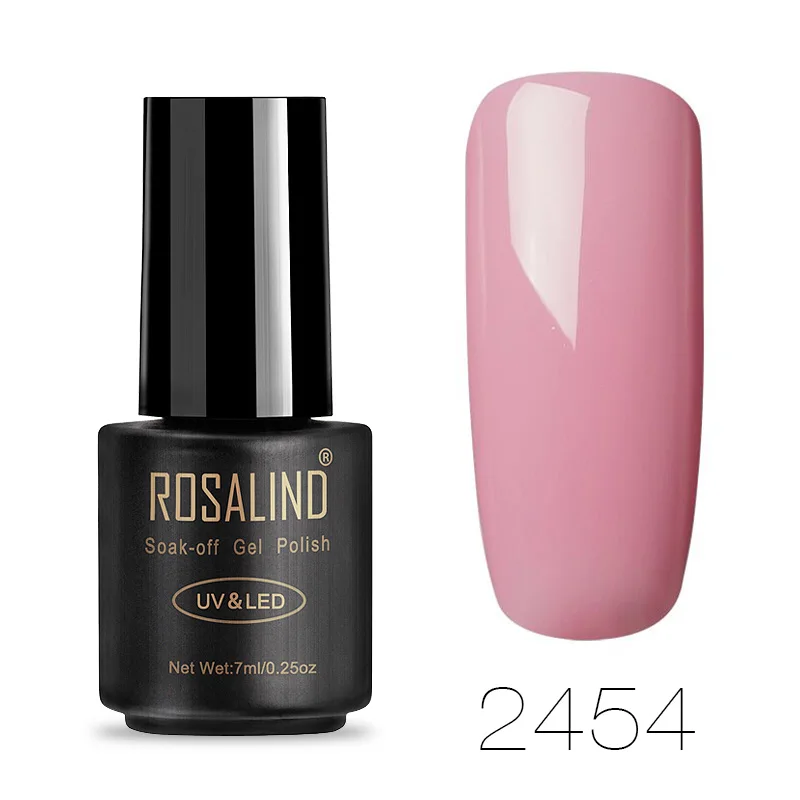 ROSALIND Гель-лак для ногтей все для маникюра Гибридный лак гель для ногтей базовое верхнее покрытие лак впитывающий гель для ногтей Полупостоянный - Цвет: RA2454