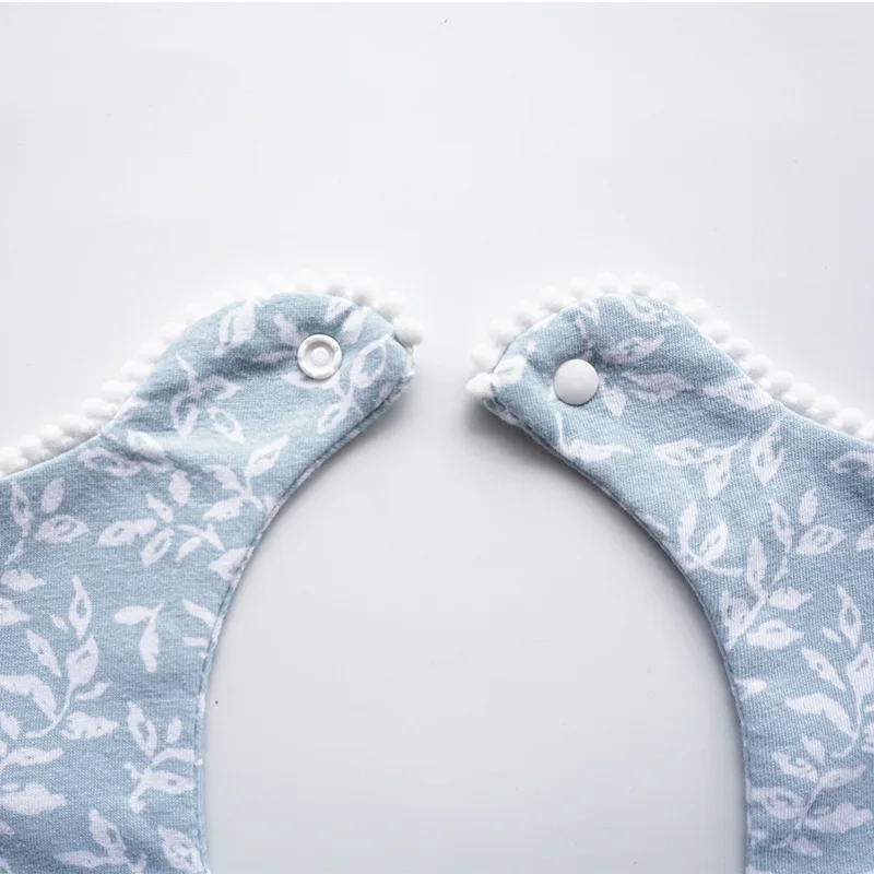Korean Styple 360 Degree Rotating Baby Bib Cotton Saliva Towel Fake Collar Flower Wavy Saliva Bow Burp Cloth Bibs (4)