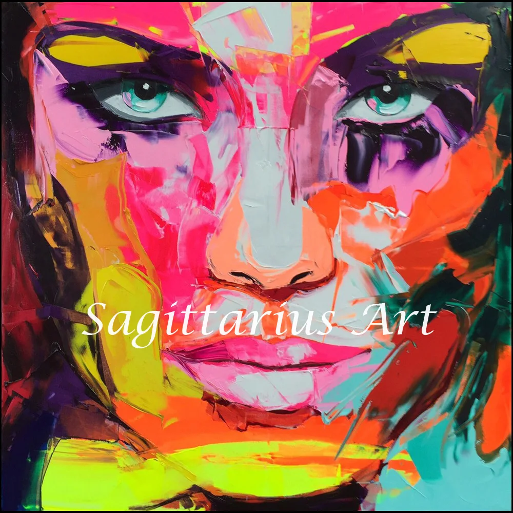 

Hand Painted High quality Francoise Nielly Designers Palette knife Abstract Oil Painting Canvas Living Room Cool Face Fine Art