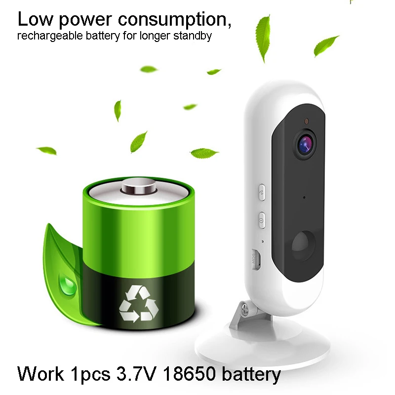 WOFEA батарея WiFi камера перезаряжаемая батарея питание 720P 1080P Full HD Крытая Беспроводная ip-камера безопасности широкий угол IOS APP