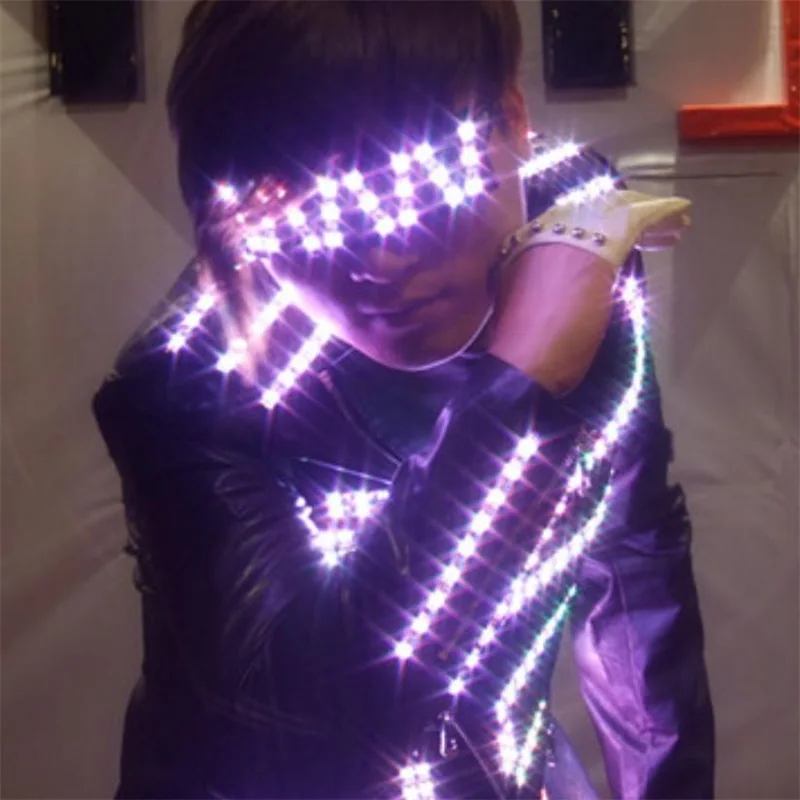 DHL Free Shipping LED Luminous Costume For Men font b Clothing b font Light Up Suits