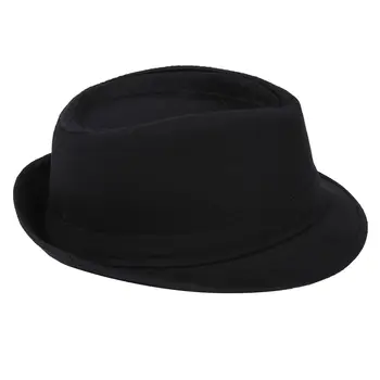 

Black Fedora Plain Hat Outfit accessory for Gangster Fancy Dress