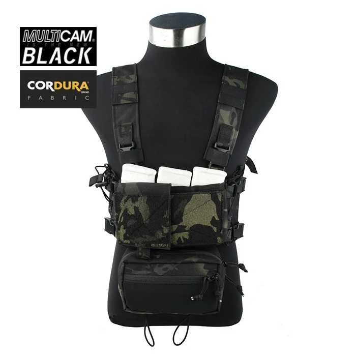 

TMC Multicam Black Modular Tactical Military Gear Fight Combat Ultra Compact Micro Chest Rig Set(SKU051199)