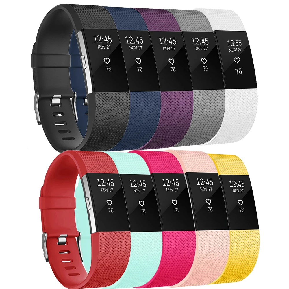 Watch Strap for Fitbit Charge 2 Adjustable Replacement Band Wristbands with Metal Clasp for Fitbit Charge 2 Small Large Size Mutli Colors
