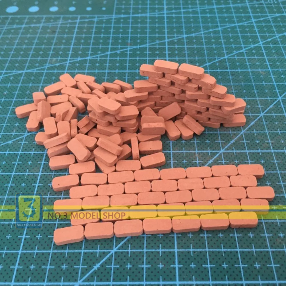 Модель кирпича высокой температуры стрельбы 1/35 красный кирпич 50 шт./компл. DIY