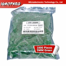 1000 шт зеленый светоизлучающие диоды зеленый светодиод 5 мм