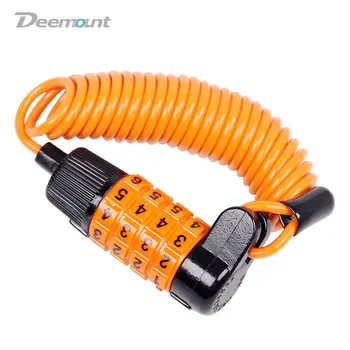

Deemount Bicycle Combination Lock Portable 4 Digits MTB Road Bike Lock Codes Changeable Compact Size 1.2M Cable Zinc Alloy Body