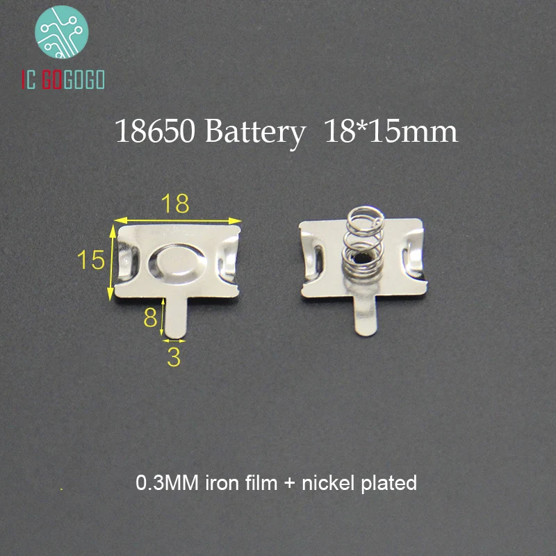 10Pairs 18650 Battery Contacts Spring Contact Band Plate 18*15MM