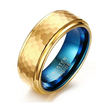 

Hip Hop Rock Gold Color Tungsten Material Geometric Round Finger Ring for Men Jewelry Size 7-11