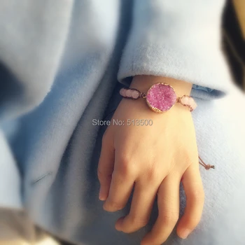 

New Druzy Drusy Bracelet for Ladies Handmade Wrap Bracelets Free SHipping