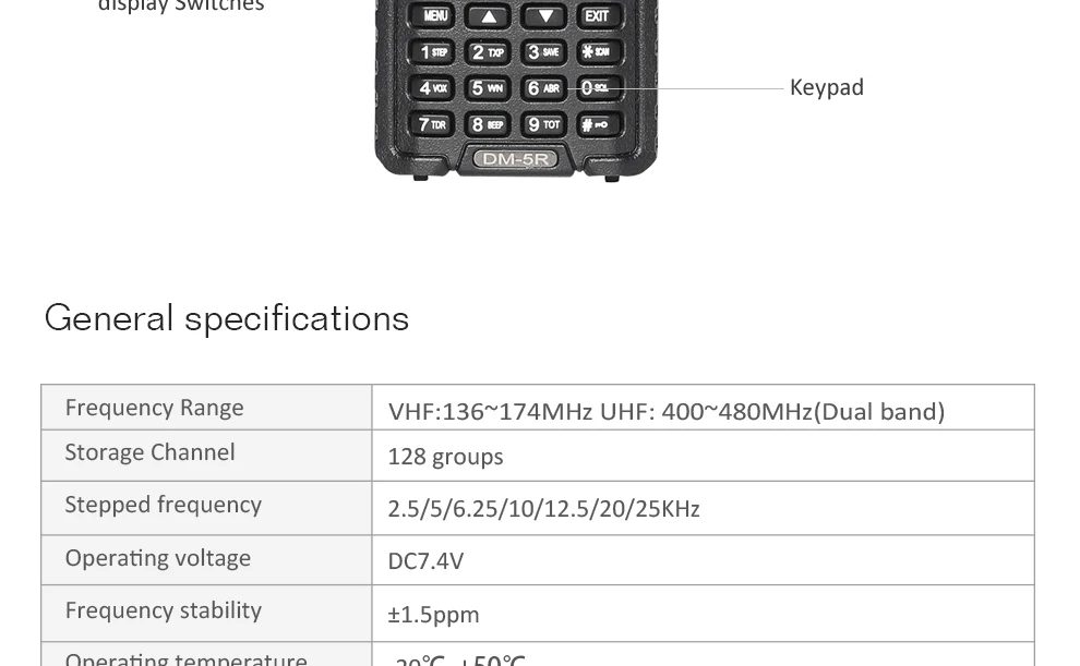 2 шт./лот Baofeng DM-5R цифровая рация ПМР УКВ 136-174 МГц 400-480 МГц двухдиапазонный радиолюбительский радиоприемопередатчик