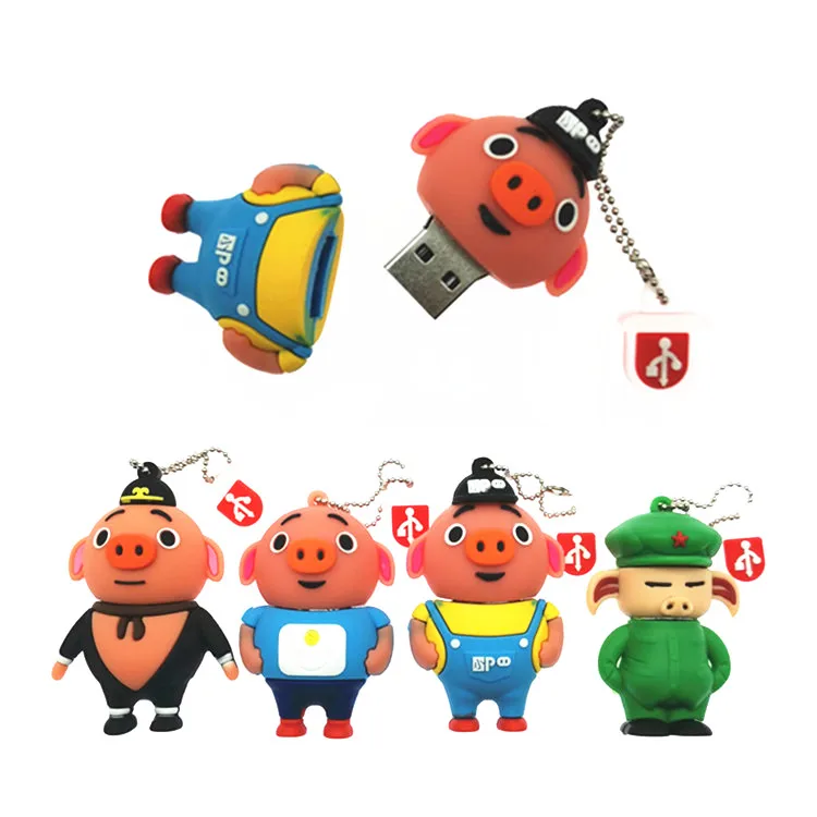 USB флеш накопитель мультяшная свинья Флешка флешка милый подарок 8 ГБ 16 32 64 Гб