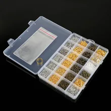 Новинка 1 коробка 15/24 сетка Сделай Сам материалы для изготовления ювелирных изделий кольца/застежка Лобстер/крючок/Торус/игла/зажим/Беруши Набор для изготовления бусин