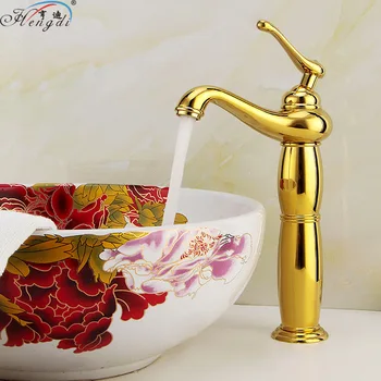 

Modern Gold Faucet,Gold Bathroom Faucets,Gold Finish Basin Faucets,Gold Tall High Bathroom Sink Faucet
