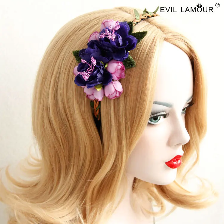 

Fashion Party Prom Queen Hair Accessories Leaf Flower Crown Headband For Women Night Bar Christmas Hairband 4