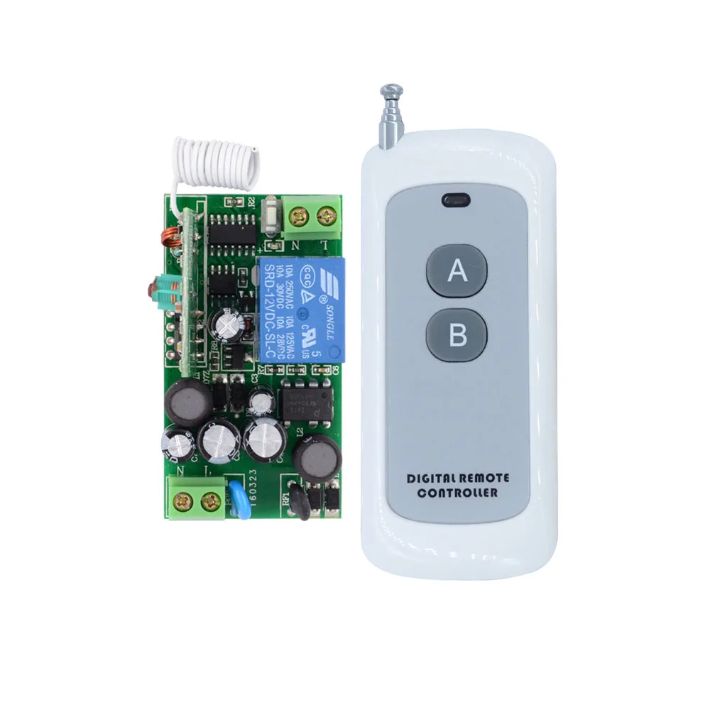 

AC85V 110V 220V 230V Wireless Remote Control Lighting Switch 1 Channal Relay Switch Wireless Receiver Transmitter