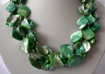 

Details about classic 3strands 20mm baroque green shell pearl necklace s711 AAA style Fine Noble real Natural free shipping