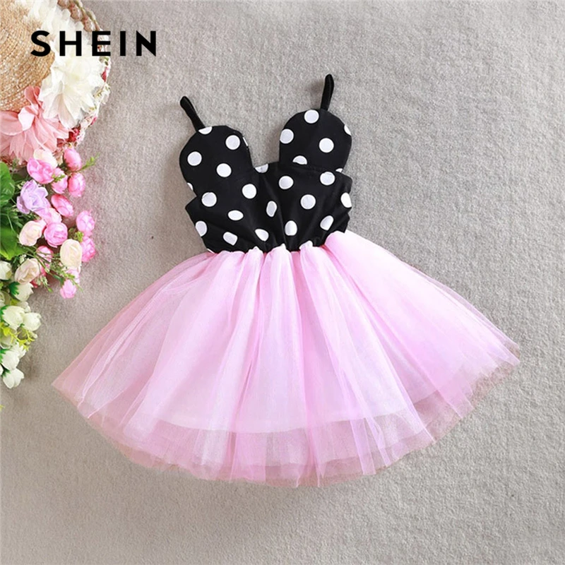 SHEIN Kiddie Toddler Girls Contrast Mesh Polka Dot Flare Cami Party Dress Girls Clothing 2019 Summer Girls Short Kids Dresses SHEIN Kiddie Toddler Girls Contrast Mesh Polka Dot Flare Cami Party Dress Girls Clothing 2019 Summer Girls Short Kids Dresses