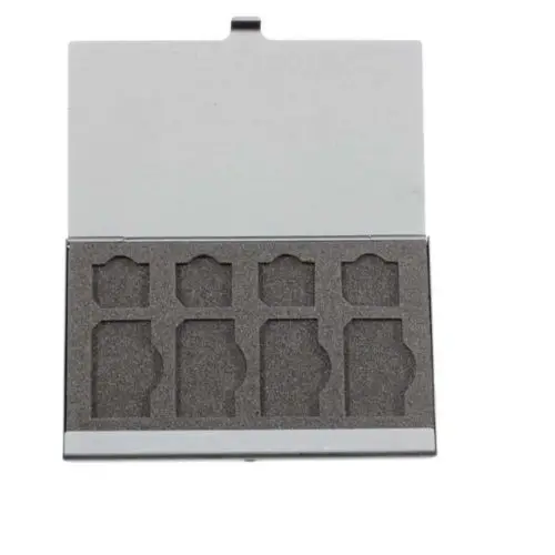 8 in 1 black Aluminium Metal Memory Card Protective Hard Carry Case