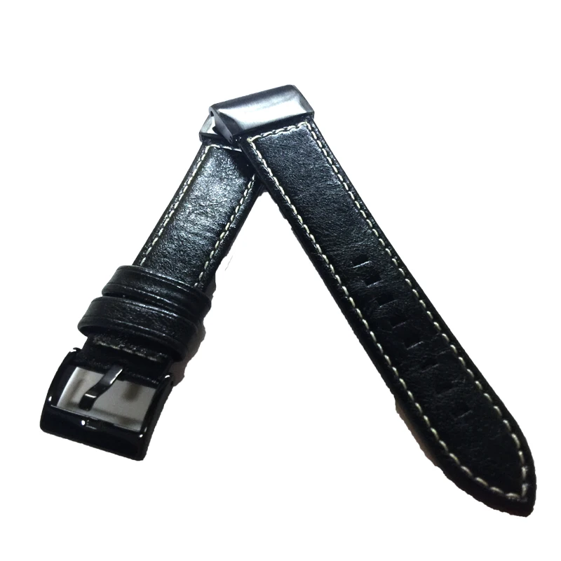 For Garmin Fenix5s Fenix 5 Fenix 5X Forerunner Watch Strap Men's Watch band Leather strap Blet Black band bracelet (2)