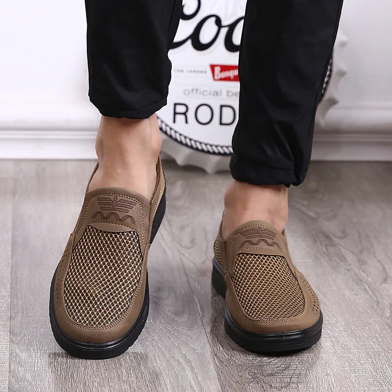 Men'S Casual Shoes Men Summer Style Mesh Flats For Men Loafer Creepers Casual High-End Shoes Very Comfortable fgb6