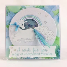 

Rainbow Unicorn Metal Cutting Dies for DIY Scrapbook Photo Album PaperCard Decorative Craft Embossing Dies