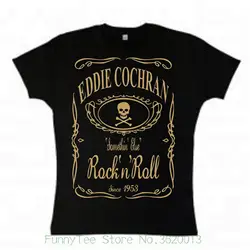 Для женщин футболка Eddie cochran "виски" футболка для девочек, рок "n" roll Icon-все размеры и цвета серый Стиль