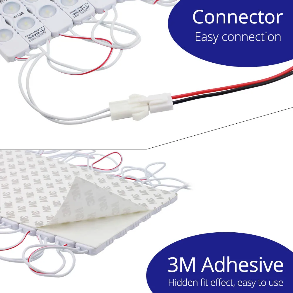 Светодиодный модуль SMD 2835 6 светодиодных линз 220 В IP65 Водонепроницаемый для DIY light