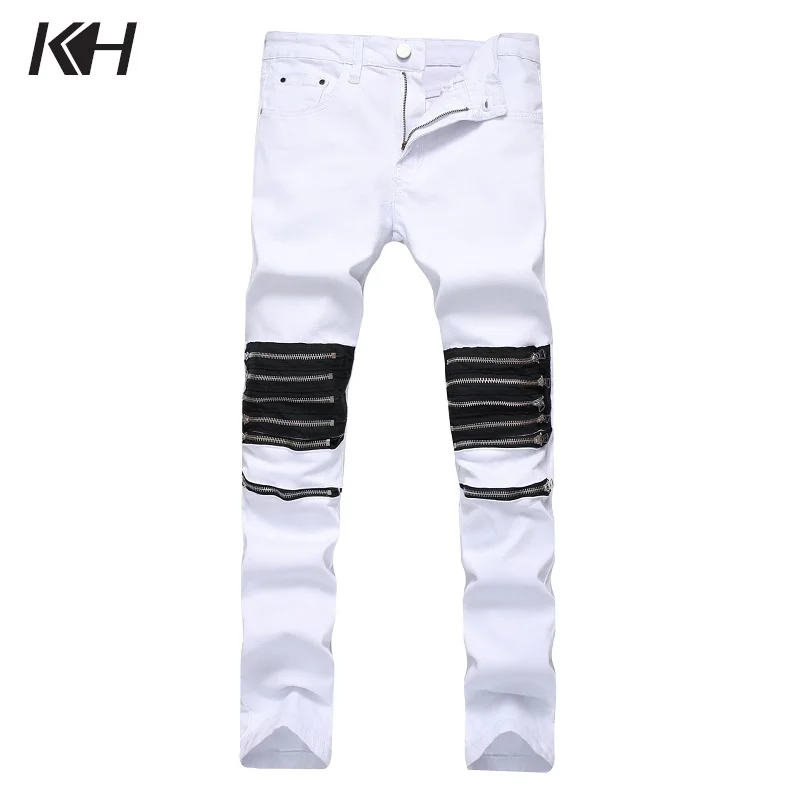 jeans with zips on knees mens