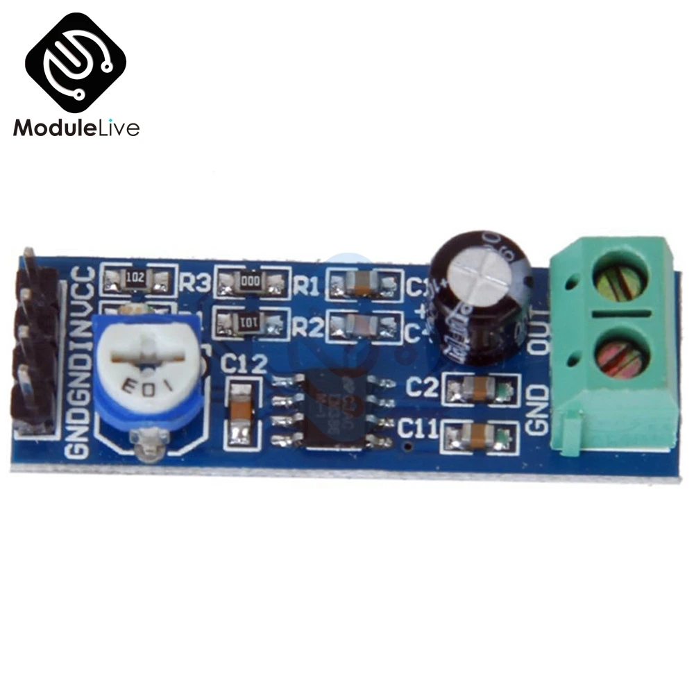 Модуль усилителя звука LM386 10K регулируемый индикатор силы сопротивления 200