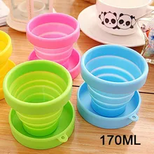 Портативный одноцветное Цвет выдвижной воды силиконовые чашки складной полоскание чашка для Открытый путешествия Drinkware инструменты