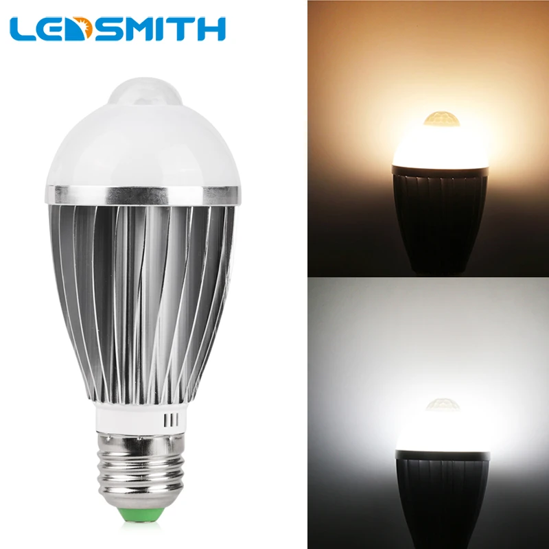 

LEDSMITH Motion Sensor Led Light Bulb E27 5W 7W 9W AC85-265V Auto Smart Led PIR Infrared Lamps Motion Detecting Light Lamp