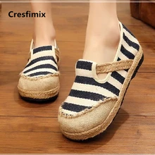Cresfimix Женская обувь Женская мода удобная обувь на плоской подошве без застежки Женские Ретро конопли удобная обувь женская обувь для отдыха a2159