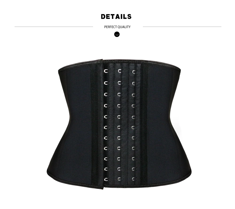 NB1512_01 Atbuty Waist Trainer 9 Inches Shot Torso Latex Waist Training Corset 9 Steel Boned hooks Body Shaper (7)