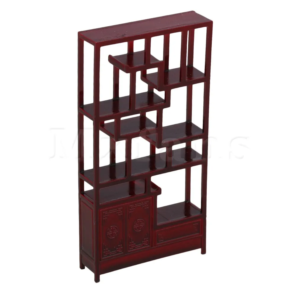 Rosewood ABS Miniature Furniture Chinese Cabinet for 1:25 Dollhouse Living Room