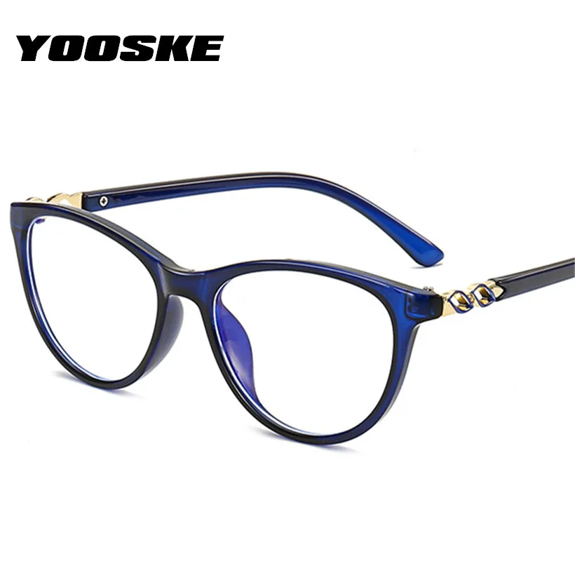 YOOSKE винтажные очки против голубого излучения, женские очки для чтения, синий светильник, блокирующие линзы, компьютерные прозрачные оптические очки