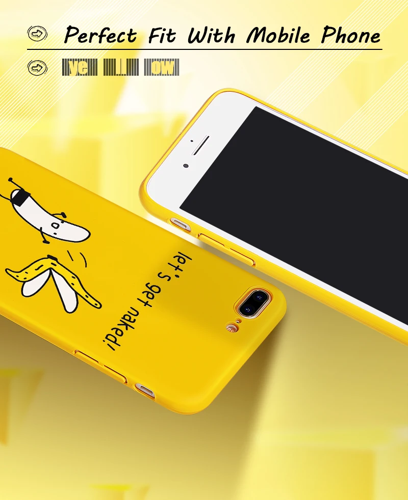 Hisomone Funny Cartoon Phone Case For iPhone 6 6S Plus Case Cute Patterned Back Cover For iPhone 8 7 Plus X Cases Yellow Capa