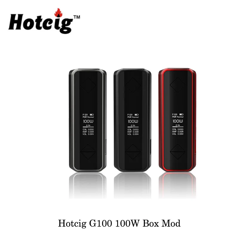 Cena Elektroniczne papierosy Hotcig G100 100W TC box Mod zasilany pojedynczą baterią 18650 20700 21700 vape parownik VS Hotcig RSQ Mod