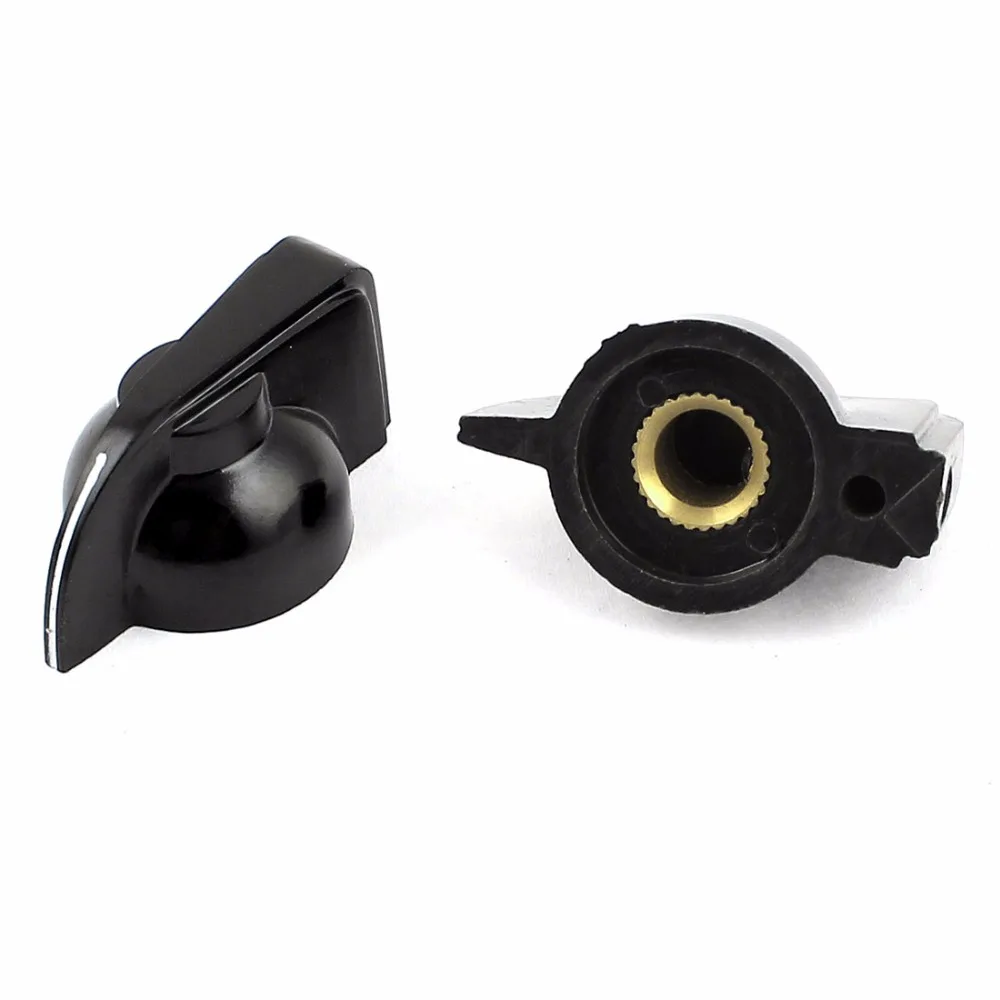 UXCELL 2 Pcs Black Plastic Rotary Switch Knobs Cpas 6mm Dia Shaft Hole