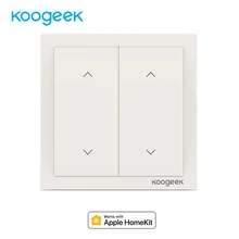Koogeek, 2 комплекта, WiFi, умный переключатель, светильник, диммер, настенный переключатель, голосовой пульт дистанционного управления для HomeKit Alexa Google, домашний энергетический монитор