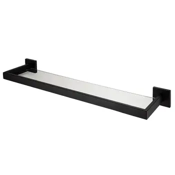 

AUSWIND Modern Black Oil Rubbed Bronze Bathroom Shelf with Glass Wall Mounted Bathroom Accessories
