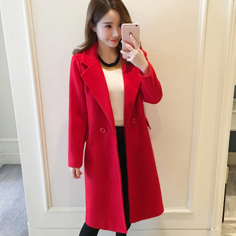 orange Laine Aa545 Mélanges Femmes Étudiant Mode gray Automne Vêtements De armygreen coréen Red Nouvelle Long Solide Manteau Red Survêtement Hiver Rubber Veste Lâche E1afpq