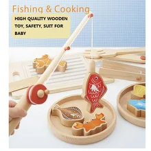 Высокое качество деревянный полный набор мой милый маленький рыбалка и приготовления Игрушка раннего детства развивающие игрушки пони игрушки Красочные