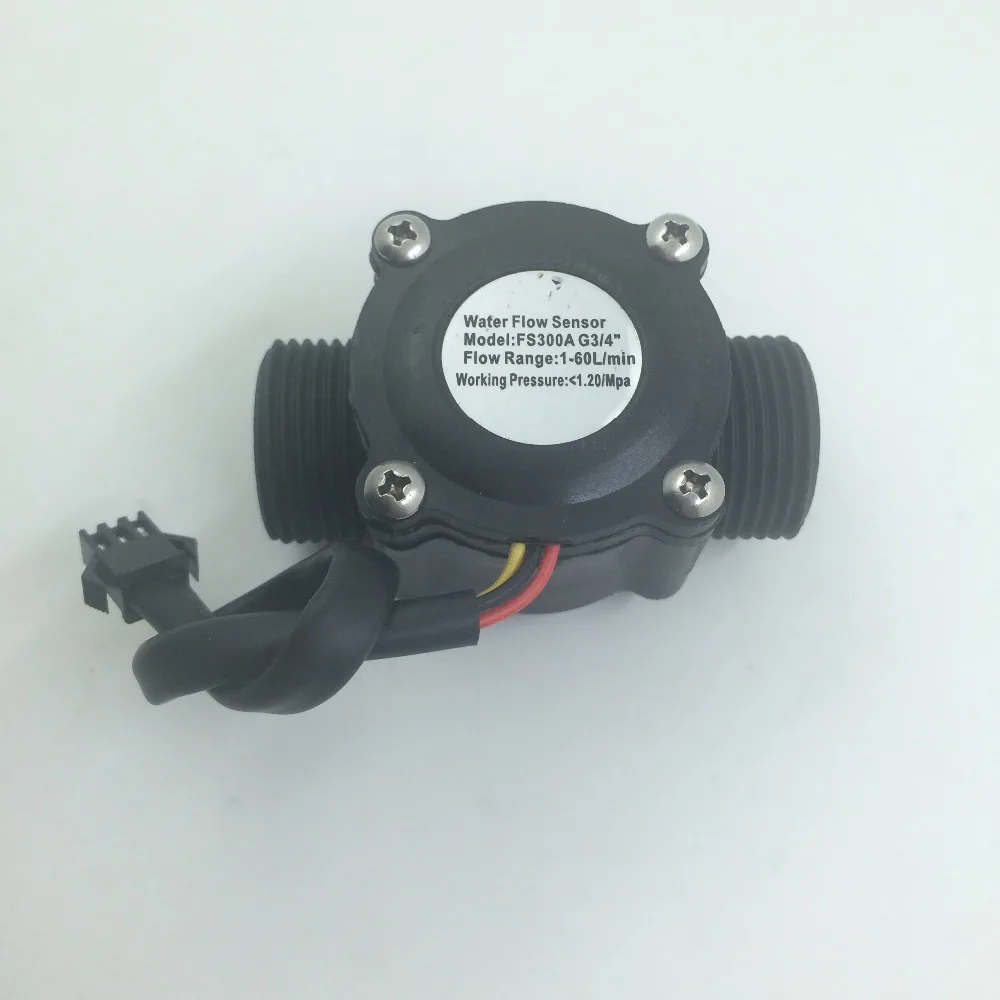 Water Flow Meter Sensor Controller LCD Display + Flow Sensor Meter Counter Gauge FS300A G3/4" DN20 1-60L/Min 10-24V water flow sensor