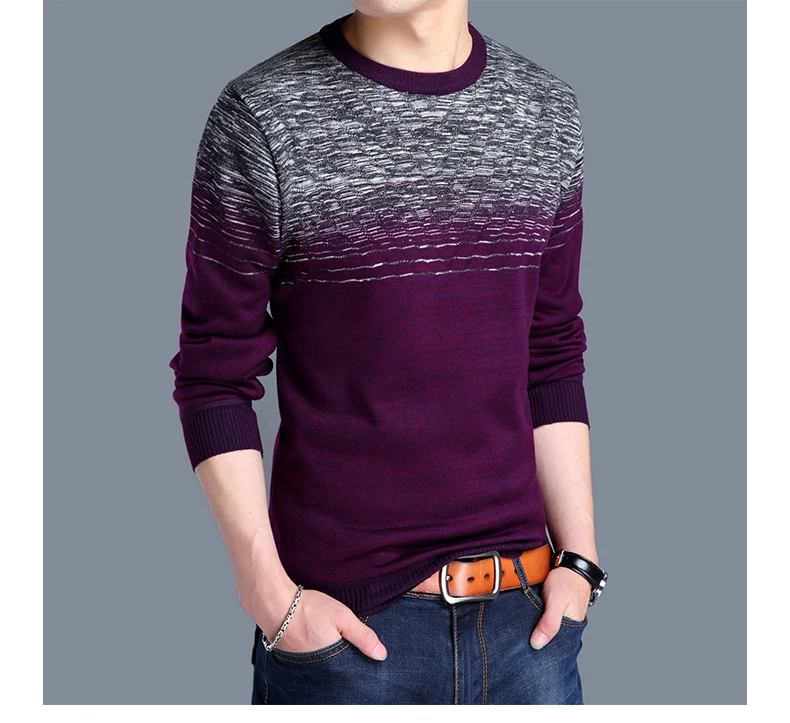 2019 новый бренд дизайнерский пуловер полосатый свитер мужчин платье толстые зимние теплые Джерси Вязаные свитеры мужские одежда