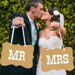 Новый 1 комплект вечерние гирлянда из букв баннер DIY Mr Mrs бумажная доска + лента знак фото стенд реквизит свадебные украшения