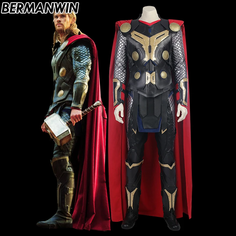 

BERMANWIN High Quality Thor 2 Costume Thor Odinson Costume Adult Men Thor The Dark World Thor Costume Halloween Cosplay Costume